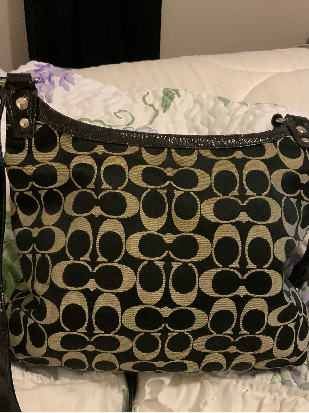 Coach Black and Tan Signature Jacquard Crossbody Bag with Turnlock - Picture 3 of 5